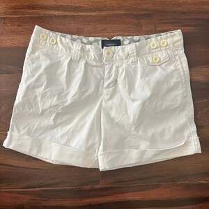 American Eagle Outfitters Women's White Denim Cuffed Shorts